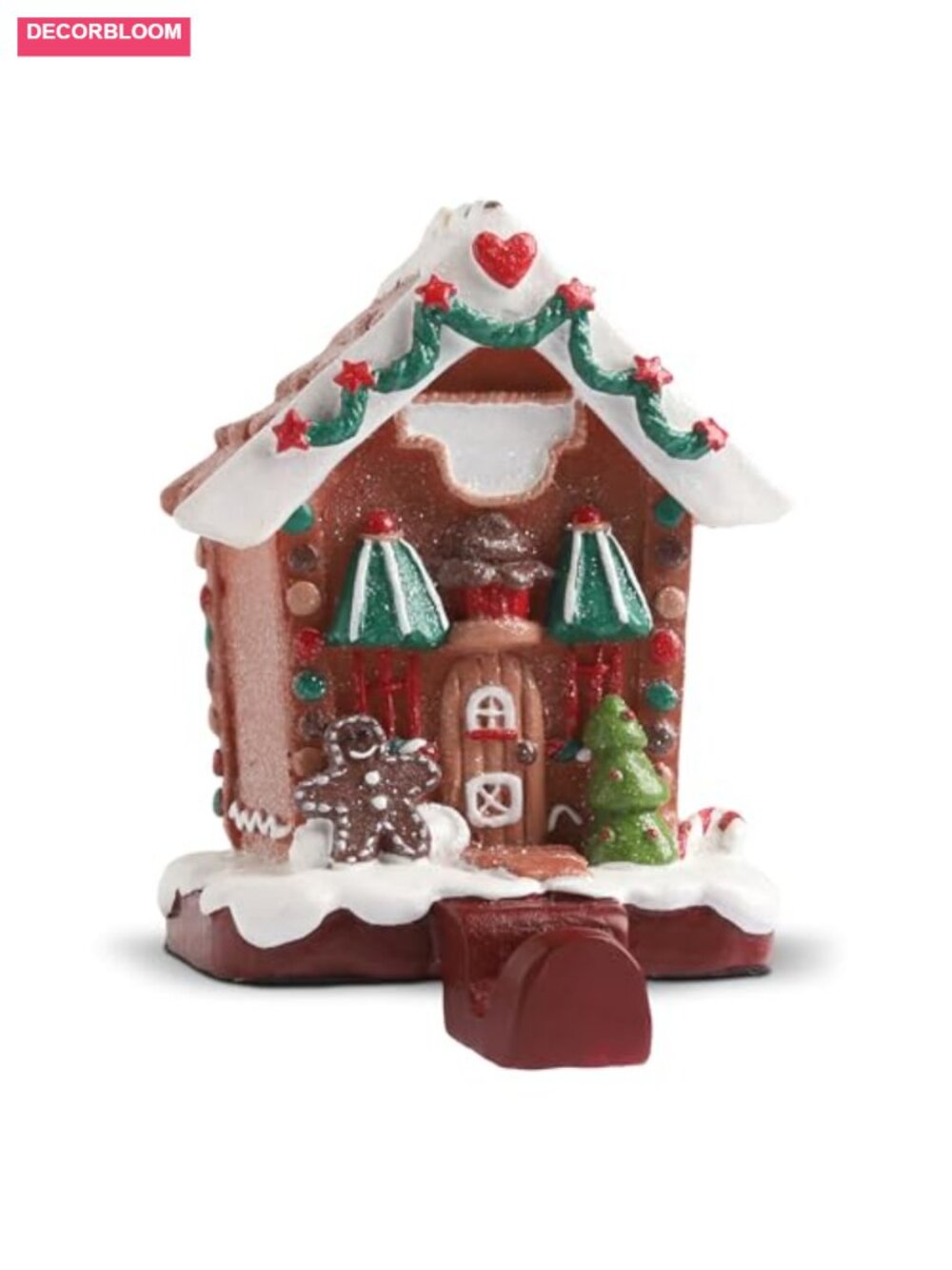 Resin Gingerbread House Christmas Stocking Holder Mantel Hook Holiday Decor
